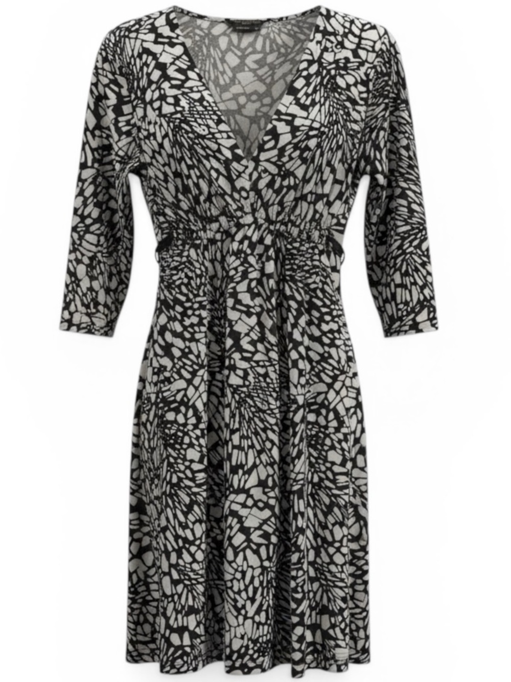 BCBGMaxAzria Black and Gray Abstract Dress